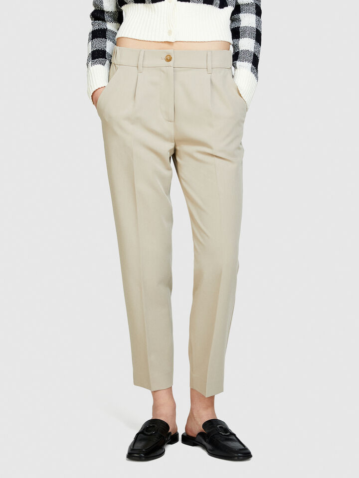 Solid color joggers - women's joggers - Beige | Sisley image number 4